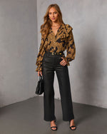 Maicie Paisley Mock Neck Top