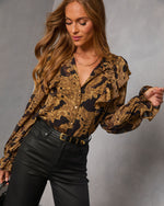 Maicie Paisley Mock Neck Top