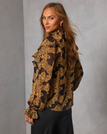 Maicie Paisley Mock Neck Top