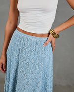 Refined Style Smocked Floral Lace Midi Skirt
