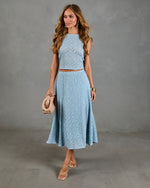 Refined Style Smocked Floral Lace Midi Skirt