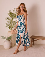 Sabine Corset Floral Fit and Flare Midi Dress