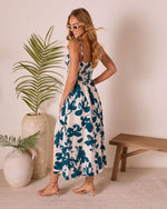 Sabine Corset Floral Fit and Flare Midi Dress