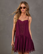 Amora Chiffon Lace Mini Dress