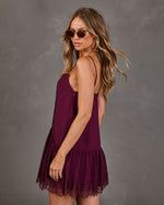 Amora Chiffon Lace Mini Dress