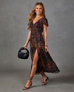 Coming Up Roses Floral Chiffon Maxi Dress