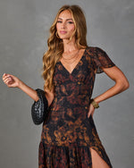 Coming Up Roses Floral Chiffon Maxi Dress