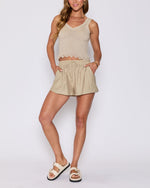 Khaki % Ellory Pocketed Linen Shorts-6