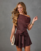 Grand Reserve Satin Waist Tie Romper