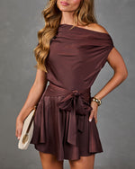 Grand Reserve Satin Waist Tie Romper