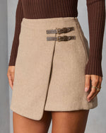 Velvetine Dual Belted Mini Skirt