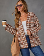 Harvest Happenings Houndstooth Cardigan