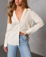 Quiet Reserve Pinstripe Button Down Top