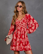 Pressed Flowers Floral Mini Dress