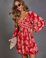 Pressed Flowers Floral Mini Dress