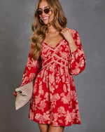 Pressed Flowers Floral Mini Dress
