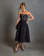 Moonlit Belle Floral Lace Midi Dress
