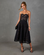Moonlit Belle Floral Lace Midi Dress