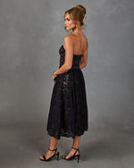 Moonlit Belle Floral Lace Midi Dress