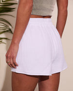 White % Fiji Cotton Pocketed High Rise Shorts-4