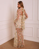 Bold Grace Floral Mesh Corset Maxi Dress