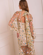 Bold Grace Floral Mesh Corset Maxi Dress