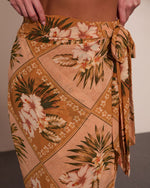 Mediterranean Muse Floral Wrap Midi Skirt