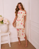 Soft Awakening Floral Off The Shoulder Midi Dress