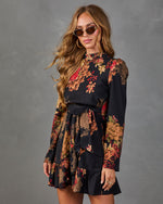 Afternoon Calling Floral Waist Tie Mini Dress