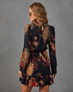 Afternoon Calling Floral Waist Tie Mini Dress