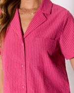 Mara Cotton Striped Tie Front Top