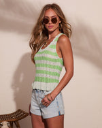 Delorah Striped Knit Peplum Top