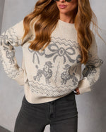 Poodle Ribbon Dream Novelty Fair Isle Sweater