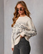 Poodle Ribbon Dream Novelty Fair Isle Sweater