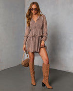 Junae Printed Ruffle Mini Dress