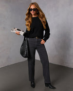 Black % Baby It's You Knit Balloon Sleeve Pullover Sweater-2