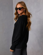 Black % Baby It's You Knit Balloon Sleeve Pullover Sweater-4