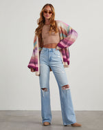 Pink % Oh Happy Day Pocketed Knit Cardigan-1