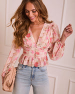 Bloom Reveal Floral Chiffon Blouse