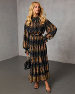 Silent Rue Printed Maxi Dress