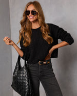 Black % Nevah Cable Knit Sweater-6