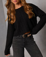 Black % Nevah Cable Knit Sweater-1