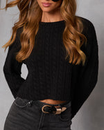 Black % Nevah Cable Knit Sweater-5