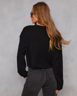 Black % Nevah Cable Knit Sweater-4
