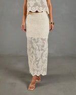 Soft Story Embroidered Floral Midi Skirt