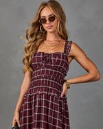 Velma Smocked Plaid Midi Dress