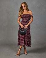Velma Smocked Plaid Midi Dress