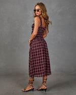 Velma Smocked Plaid Midi Dress
