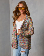 Multi % Soft Energy Multi Color Open Front Cardigan-3