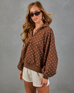 Dot Darling Henley Polka Dot Fleece Sweatshirt